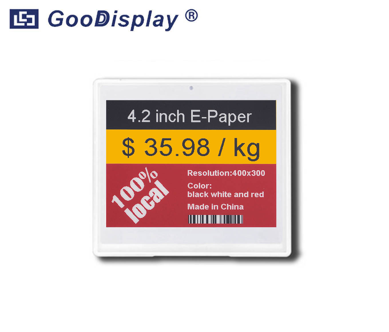 4.2 inch ESL tag Lighter and thinner, Bluetooth 5.0, red e-ink screen GDC42V